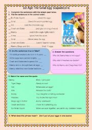 English Worksheet: Ice Age - The Great Egg-Scapade