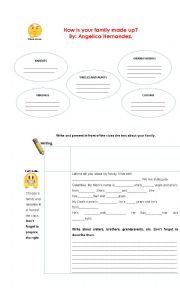 English Worksheet: My family writing - speaking