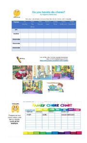 English Worksheet: Chores writing and speaking. 