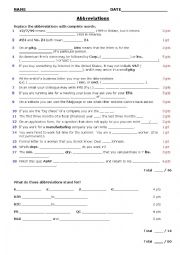 English Worksheet: TOEIC Business Abbreviations and Acronyms QUIZ