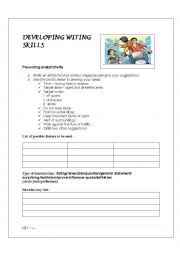 English Worksheet: DEVELOPING WRITING SKILLS (PART 2)