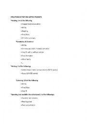 structure of test for advanced students