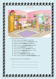 English Worksheet: MY ROOM