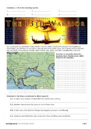 English Worksheet: The 13th warrior - opening scenes