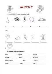 English Worksheet: Robots