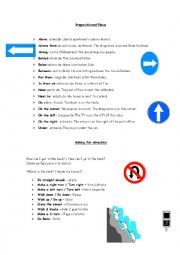 English Worksheet: Prepositions of place and directions