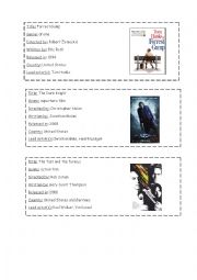 English Worksheet: Film Cards - Speaking