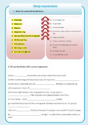 Sleep expressions - exercises