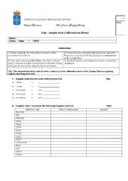 English Worksheet: QUIZ AFFIRMATIVE FORM SIMPLE PAST