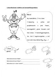 English Worksheet: Colour the clothes