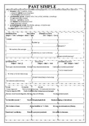 Past Sımple Worksheet and Some of the Irregular Verbs