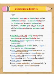 English Worksheet: compound adjectives