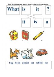 English Worksheet: What is it? It is a....