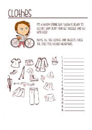 English Worksheet: Clothes