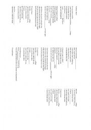 English Worksheet: maroon 5 fortune teller lyrics