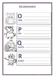 English Worksheet: Learning the Consonants