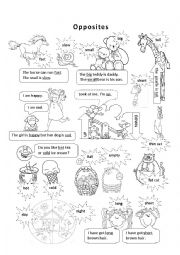 English Worksheet: Opposites