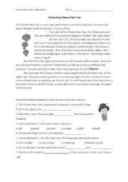 English Worksheet: Celebrating Chinese New Year