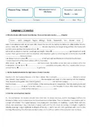 English Worksheet: mid semester test n 1