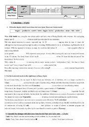 English Worksheet: midsemester test 2