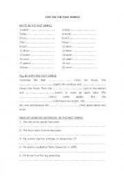 English Worksheet: PAst Simple