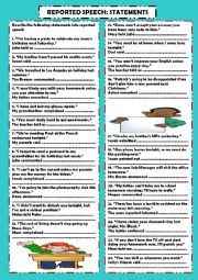 English Worksheet: Reported speech: statements