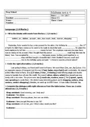 English Worksheet: 8th semester 2 test2 