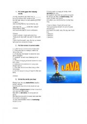 English Worksheet: Lava song