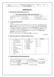 English Worksheet: mid-semester test n3