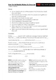 English Worksheet: Ted Talk - Social Media 