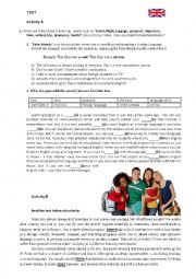 English Worksheet: English test for 10th graders