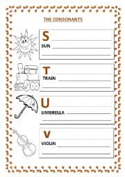 English Worksheet: THE CONSONANTS