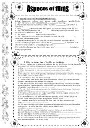 English Worksheet: films and types of films