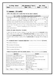 English Worksheet: Mid-Semester 2 Test 2 : 8 th form pupils