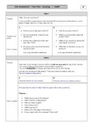 English Worksheet: Bullying and Health -  Oral Assessment