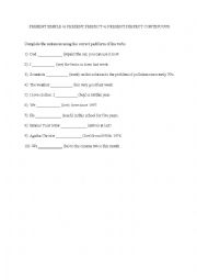 English Worksheet: PRESENT SIMPLE vs PRESENT PERFECT vs PRESENT PERFECT CONTINUOUS