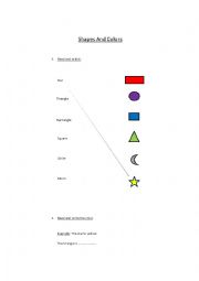 English Worksheet: Matching shapes and colors