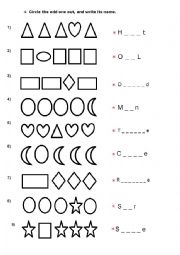 English Worksheet: Shapes