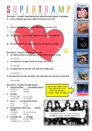 English Worksheet: Supertramp - Give a little bit