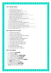 English Worksheet: Mixed grammar for elementary learners