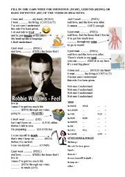 English Worksheet: Robbie Williams - Feel