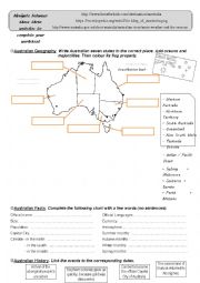 English Worksheet: Australia Webquest