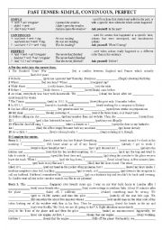 English Worksheet: Past Tenses: Simple, Continuous, Perfect Simple