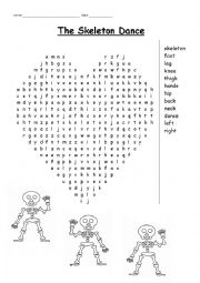 English Worksheet: The Skeleton Dance