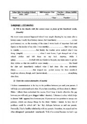 English Worksheet: mid semester test n:2