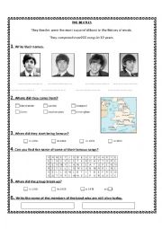 English Worksheet: The Beatles