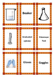 English Worksheet: Lab Equipment Cards