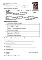 English Worksheet: The Gambler