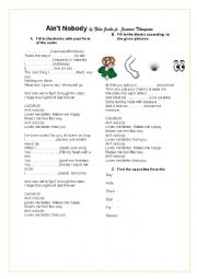 English Worksheet: Ain´t Nobody