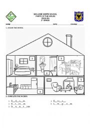 English Worksheet: PARTS OF THE HOUSE